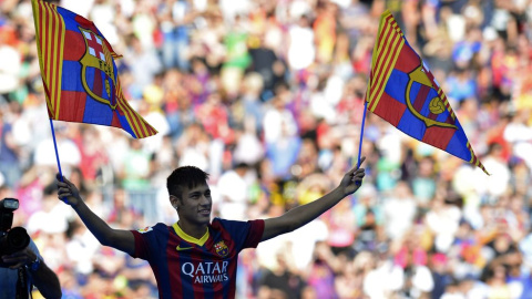 Neymar, el día de su presentación con el Barcelona en junio de 2013.