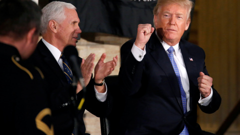 El presidente de EEUU, Donald Trump, en una ceremonia de entrega de medallas en Washington. /EFE