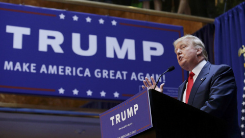 Donald Trump durante el discurso que pronunció este martes en Nueva York. REUTERS/Brendan McDermid