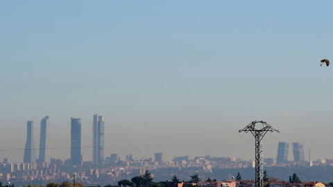 Boina de contaminación sobre la ciudad de Madrid. AFP