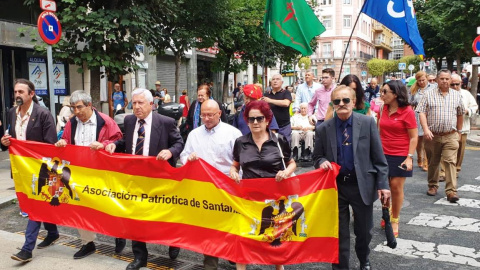 Manifestantes franquistas en Santander. MOVIMIENTO CATÓLICO ESPAÑOL