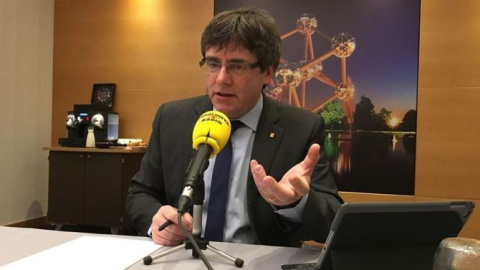 El president cessat Carles Puigdemont, entrevistat des de Brussel·les per a Catalunya Ràdio. / CCMA