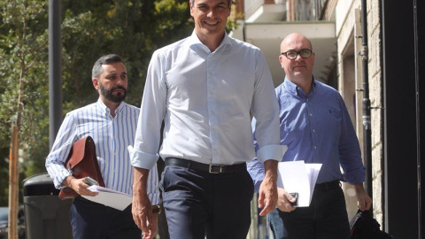 El presidente del Gobierno en funciones, Pedro Sánchez, a su llegada a una reunión con diversas organizaciones. EFE