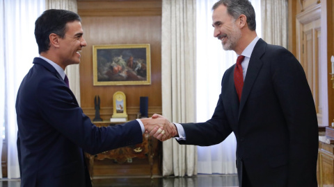 06/08/2019 - El Rey recibe al presidente del Gobierno en funciones Pedro Sánchez, en el Palacio de la Zarzuela / EUROPA PRESS - CASA REAL