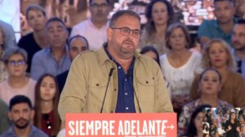 Declaraciones de Antonio Rodríguez Osuna, alcalde de Mérida, en un mitin el 14 de octubre de 2023, sobre acoger personas migrantes que llegaron a Canarias en la ciudad