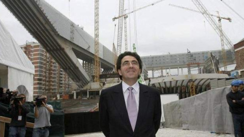 Santiago Calatrava, en las obras del Palacio de Congresos de Oviedo.- EFE