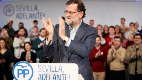 El presidente del Gobierno, Mariano Rajoy, durante su inetervención en la clausura del acto. EFE