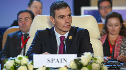 El presidente del Gobierno, Pedro Sánchez, en la Cumbre de la Paz de El Cairo.