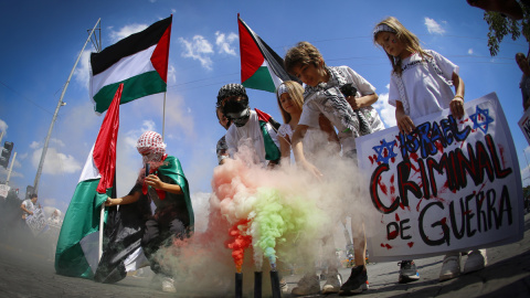 Manifestación en favor de Palestina en México