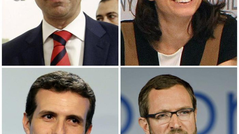 Combo de imágenes de los cuatro nuevos vicesecretarios del PP, de izq. a dcha y de arriba a abajo: Fernando Martínez Maíllo, de Organización; Andrea Levy, de Estudios y Programas; Pablo Casado, de Comunicación, y Javier Maroto, vicesecretar