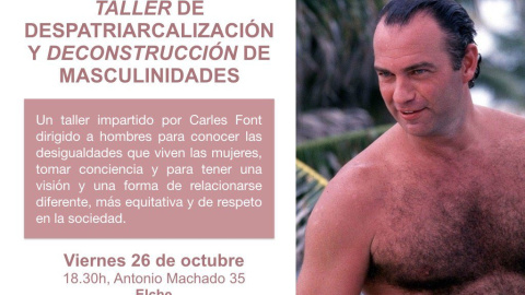 La imagen de Bertín usada por Podemos en Elche para promocionar su taller sobre machismo. (@podemElx)