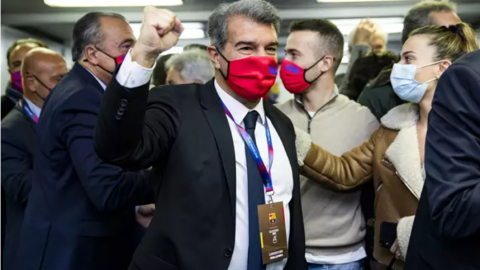 Joan Laporta, elegido nuevo presidente del FC Barcelona tras las elecciones celebradas este domingo 7 de marzo de 2021.