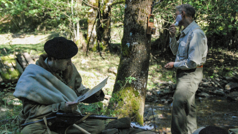 Un grup de participants a la recreació de la invasió a la Val d'Aran