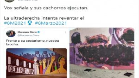 El certero tuit tras el ataque al mural feminista de Madrid: "Vox señala y sus cachorros ejecutan"