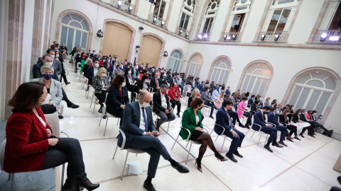 Una imatge de la sessió de constitució del nou Parlament, celebrat a l'auditori de la cambra.