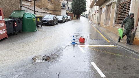 Un momento de la fuerte tormenta que ha caído a última hora de la tarde en Teruel, en Aragón, a 3 de junio de 2023.