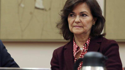 Carmen Calvo en el Congreso. (BALLESTEROS | EFE)