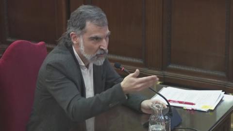 Jordi Cuixart durante su declaración.