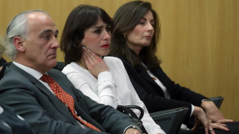 Juana Rivas en un momento del debate en el Colegio de Procuradores de Madrid / EFE