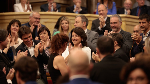 09/06/2023 - Anna Erra en el moment en què ha estat proclamada presidenta del Parlament.