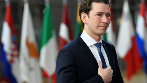 El canciller austriaco, Sebastian Kurz, llega a la cumbre de líderes de la Unión Europea en Bruselas de octubre de 2018. Reuters