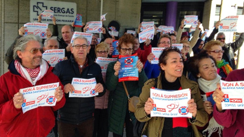 Concentración contra la reforma sanitaria del Gobierno de Alberto Núñez Feijóo.