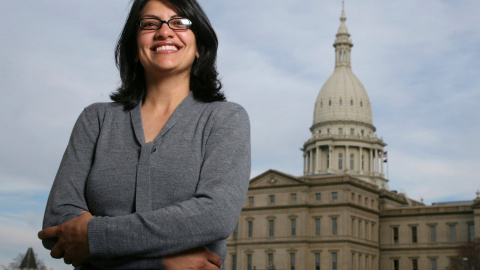 La candidata demócrata Rashida Tlaib, que podría ser la primera mujer musulmana miembro del Congreso estadounidense.