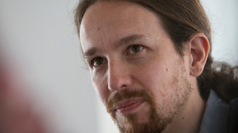 Pablo Iglesias, en la sede de Podemos en Madrid. / FOTO: DAVID SABADELL