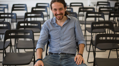 Pablo Iglesias, en la sede de Podemos en Madrid. / FOTO: DAVID SABADELL