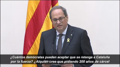 Torra: "SÃ¡nchez ha decidido ser cÃ³mplice de la represiÃ³n"