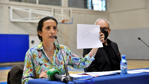 Patricia Ramírez, la madre del niño Gabriel Cruz, asesinado por la expareja del padre, Ana Julia Quezada, durante una rueda de prensa hoy en Almería.