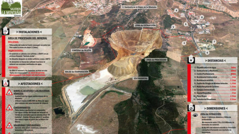 Recreación del proyecto de la mina de San José de Valdeflorez, en Cáceres, ralizado por la Plataforma a partir de los datos de la empresa australiana Plymouth Minerals.