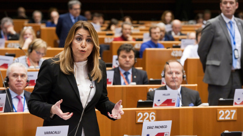 La Presidenta de la Junta de Andalucía, Susana Díaz en la sesión plenaria del Comité Europeo de las Regiones. EFE