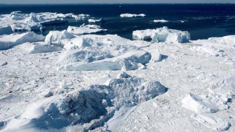 El fiordo helado de Ilulissat, que figura en la lista del Patrimonio Mundial de la UNESCO, en el oeste de Groenlandia. - EFE