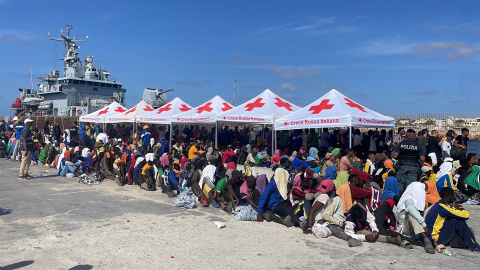 29/09/2023 - Migrantes en el puerto de Lampedusa el 15 de septiembre de 2023.