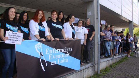 Enfermeiras eventuais en loita. AEP