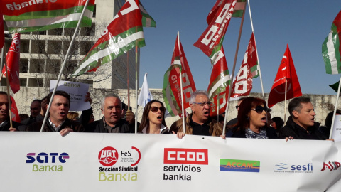 Movilizaciones del pasado 30 de enero contra el ERE de Bankia.