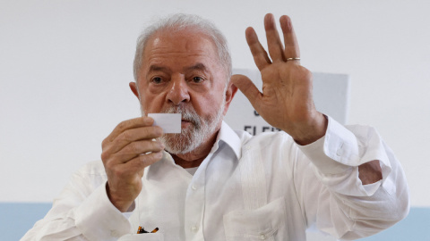 El expresidente y candidato presidencial de Brasil, Luiz Inácio Lula da Silva, en Sao Bernardo do Campo, a las afueras de Sao Paulo, Brasil, el 30 de octubre de 2022.