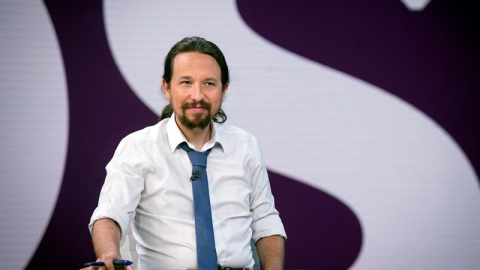 20/08/2019.- El líder de Unidas Podemos, Pablo Iglesias, momentos antes de la entrevista esta noche en Antena 3 Noticias en la que explicará en qué consiste la propuesta enviada al PSOE para negociar un Gobierno de coalición. EFE/Luca Pierg