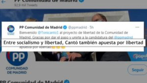 Toni Cantó ficha como independiente en el PP de Ayuso para las elecciones del 4M en Madrid