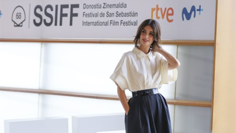 Paz Vega durante la presentanción del rodaje de 'El lodo' en el Festival de cine de San Sebastián. En San Sebastián (País Vasco) a 21 de septiembre de 2020.