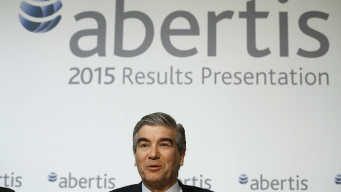 El vicepresidente y consejero delegado de Abertis, Francisco Reynés, durante la presentación de resultados anuales del grupo. EFE/Juan Carlos Hidalgo