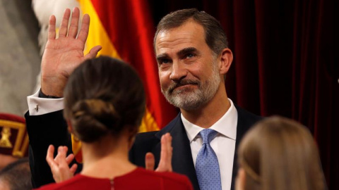 Felipe VI, en el acto de conmemoración del 40 aniversario de la Constitución en el Congreso. / KIKO HUESCA (EFE)