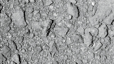 Vista de cerca de la  superficie del asteroide Ryugu./JAXA