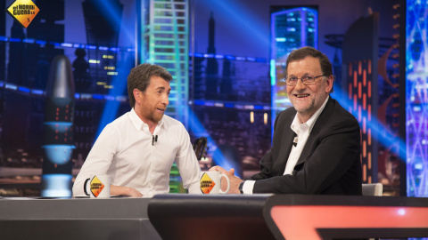 Mariano Rajoy, con Pablo Motos, en el programa 'El Hormiguero'. / ANTENA 3