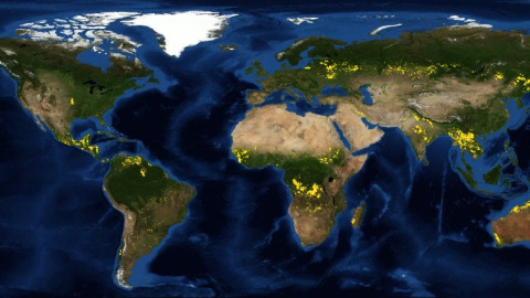 Captura del satélite de la NASA donde se recogen los últimos datos sobre áreas quemadas en el mundo. / FIRMS (NASA)