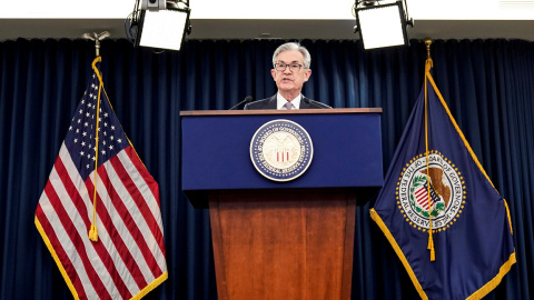 El presidente de la Reserva Federal, Jerome Powell, en una rueda de prensa en diciembre de 2019. REUTERS/Joshua Roberts