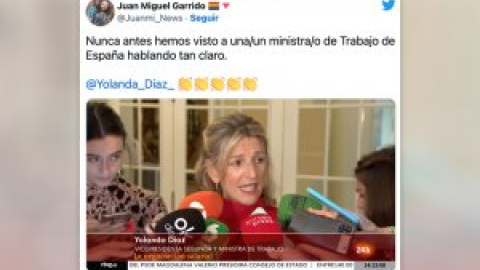 Aplausos a las nítidas palabras de Yolanda Díaz sobre la patronal: "Las cosas claras y el chocolate espeso"