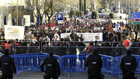 Manifestación de las Marchas por la Dignidad 22-M contra la 'ley mordaza'. EFE