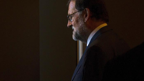 Mariano Rajoy, ayer, en Barcelona. / QUIQUE GARCÍA (EFE)